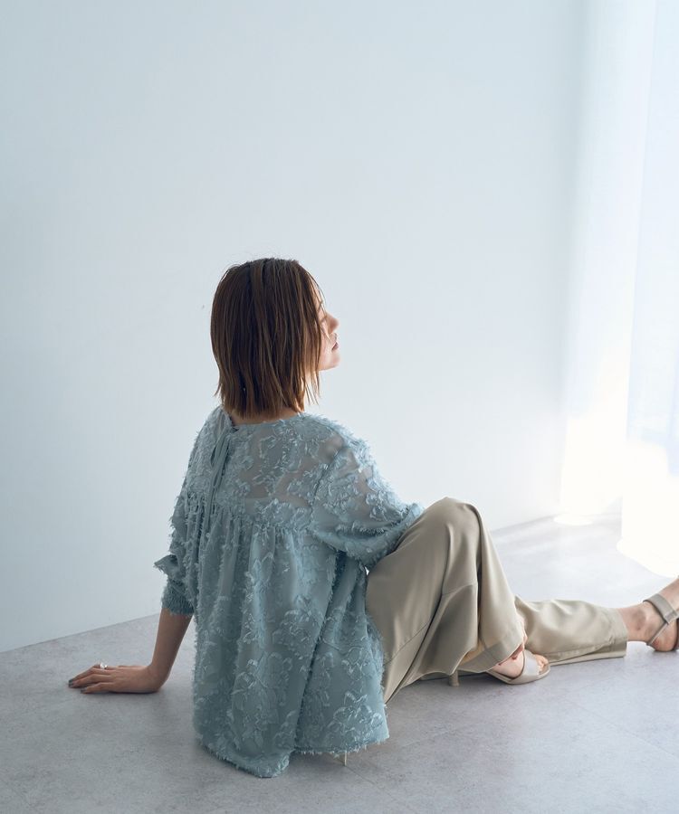 YECCA VECCA「2wayカットジャガードペプラムブラウス」|シャツ・ブラウス|