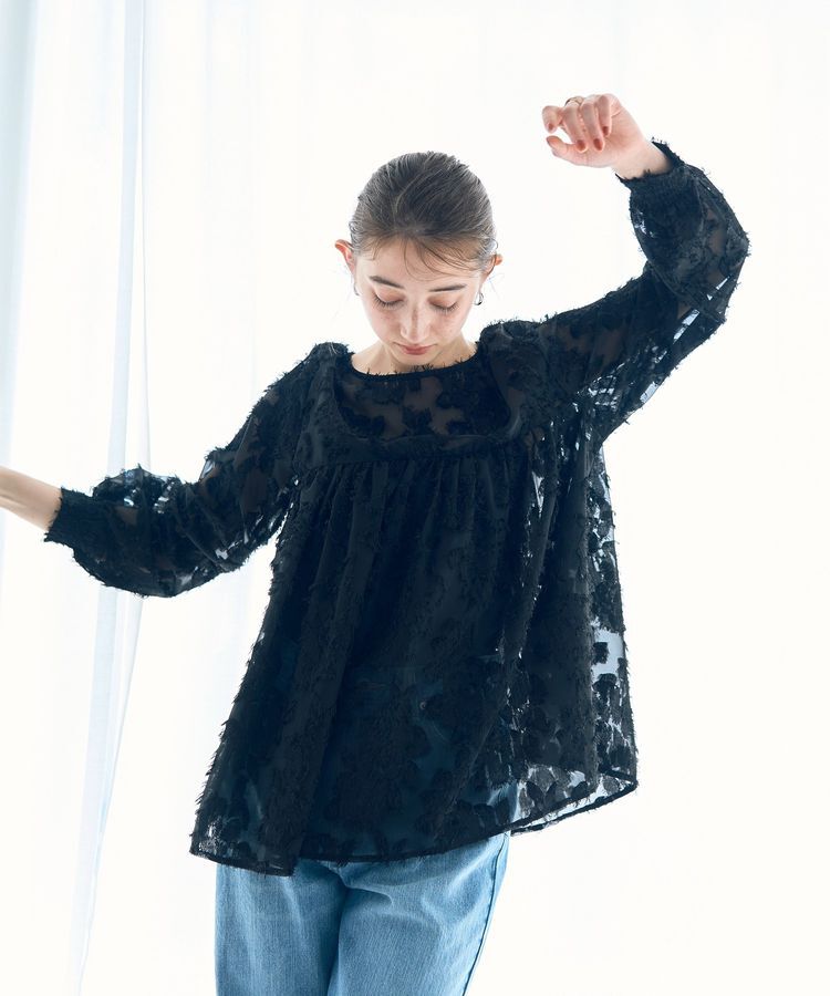 YECCA VECCA「2wayカットジャガードペプラムブラウス」|シャツ・ブラウス|