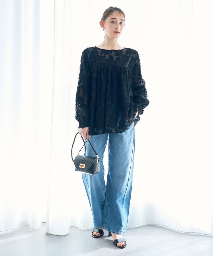 YECCA VECCA「2wayカットジャガードペプラムブラウス」|シャツ・ブラウス|