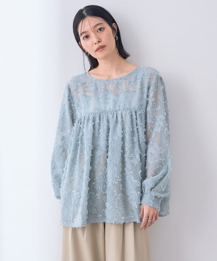 YECCA VECCA「2wayカットジャガードペプラムブラウス」|シャツ・ブラウス|