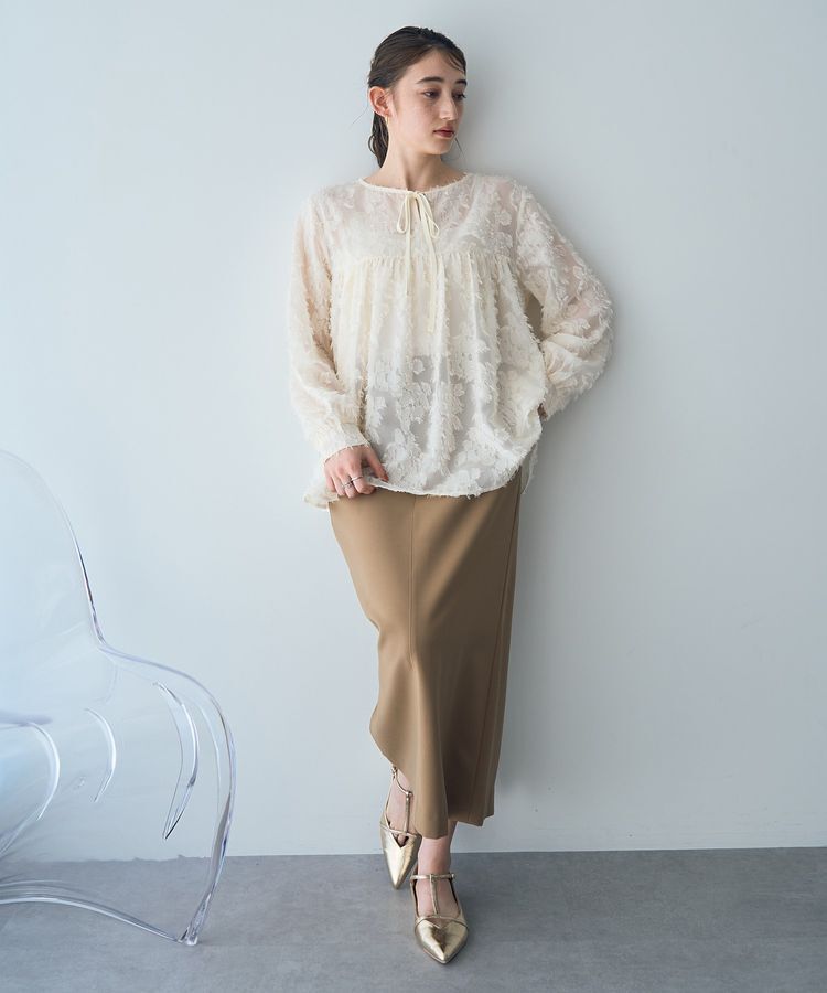 YECCA VECCA「2wayカットジャガードペプラムブラウス」|シャツ・ブラウス|
