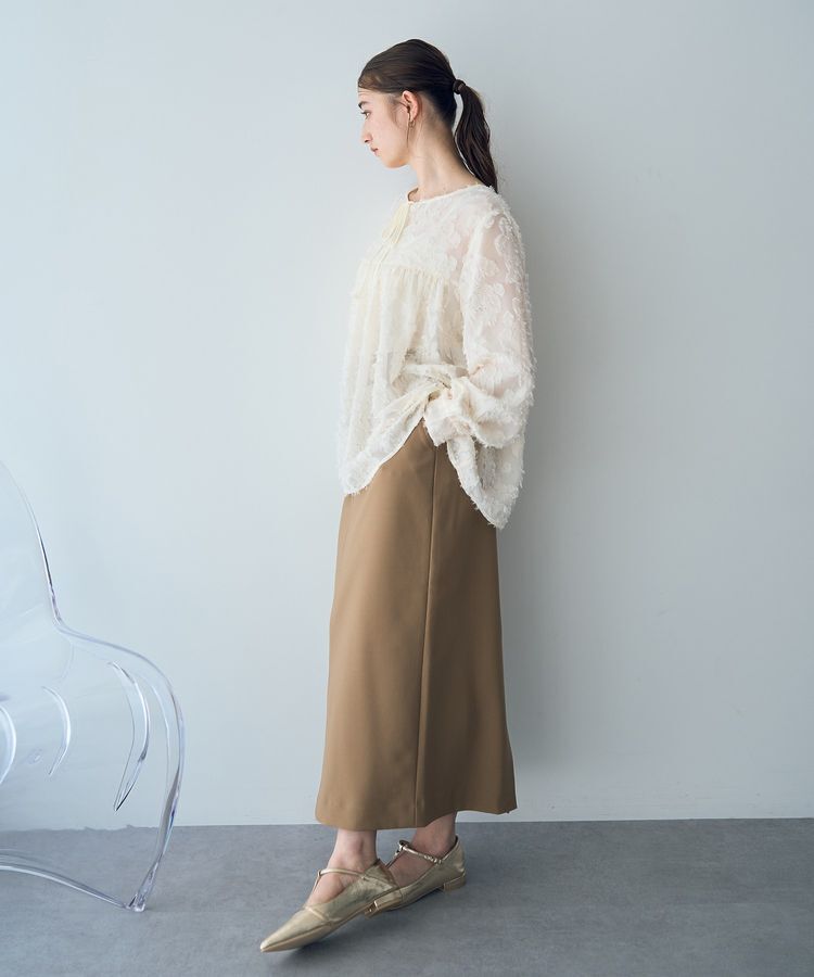 YECCA VECCA「2wayカットジャガードペプラムブラウス」|シャツ・ブラウス|