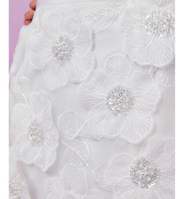 LOULOU WILLOUGHBY「【LOULOU WILLOUGHBY】オーガンフラワータイトスカート」|タイト|