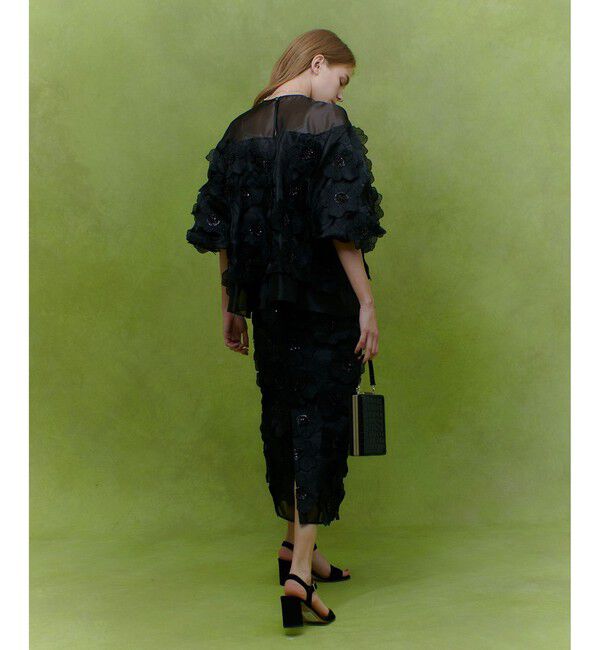 LOULOU WILLOUGHBY「【LOULOU WILLOUGHBY】オーガンフラワータイトスカート」|タイト|