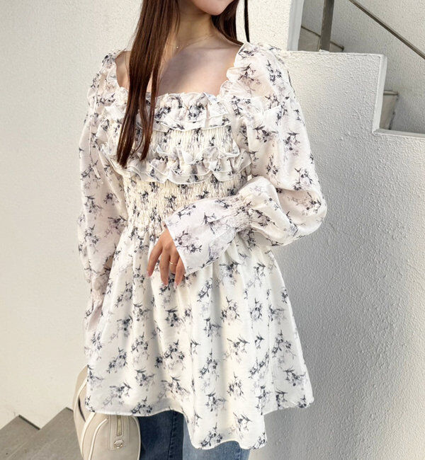  「シャーリングチュニックブラウス」|シャツ・ブラウス|