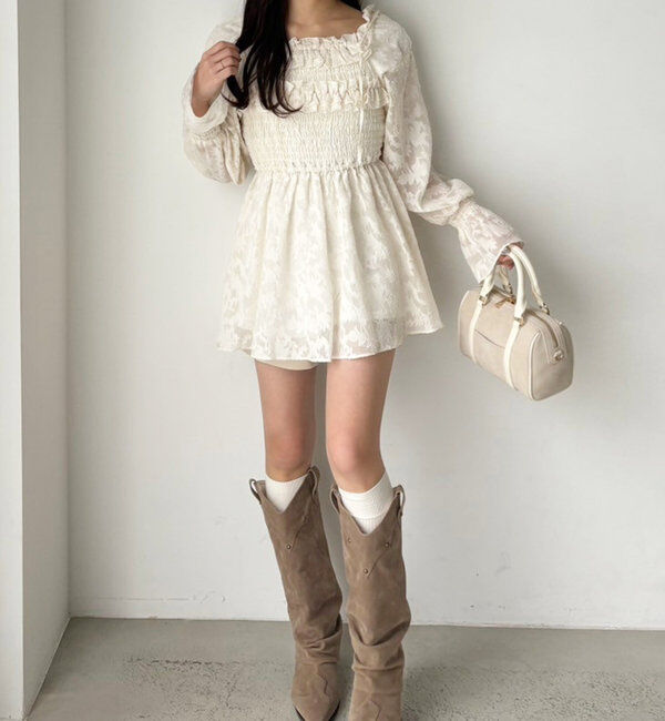  「シャーリングチュニックブラウス」|シャツ・ブラウス|