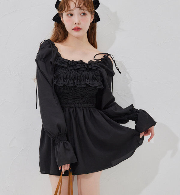  「シャーリングチュニックブラウス」|シャツ・ブラウス|