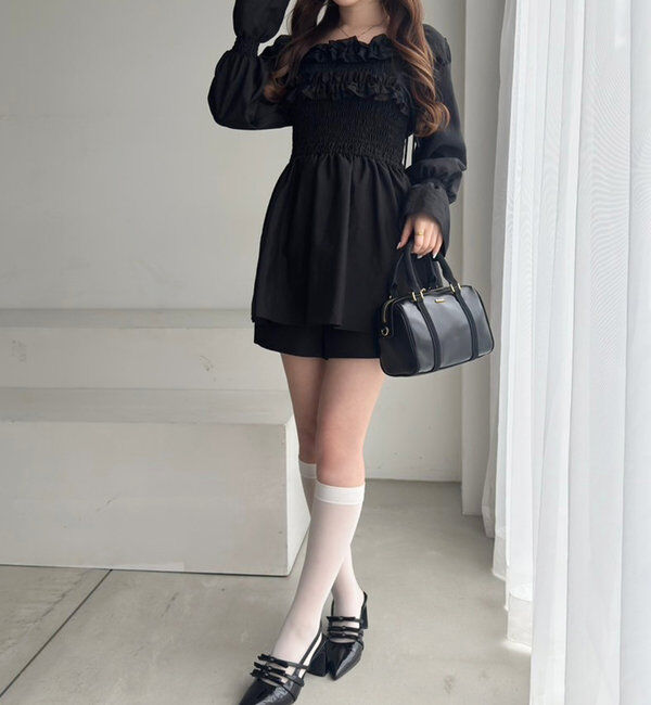  「シャーリングチュニックブラウス」|シャツ・ブラウス|