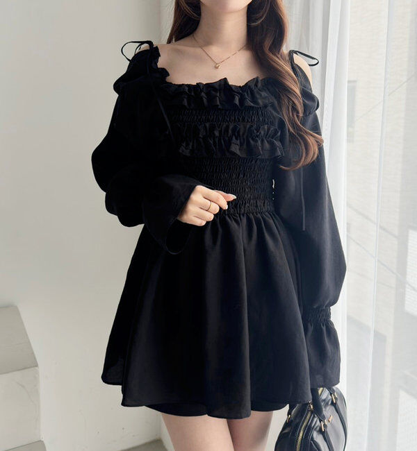  「シャーリングチュニックブラウス」|シャツ・ブラウス|