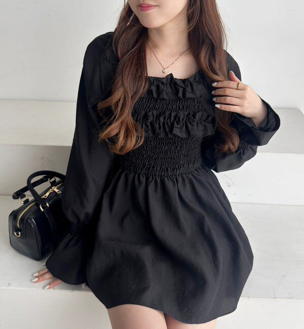  「シャーリングチュニックブラウス」|シャツ・ブラウス|