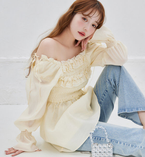  「シャーリングチュニックブラウス」|シャツ・ブラウス|