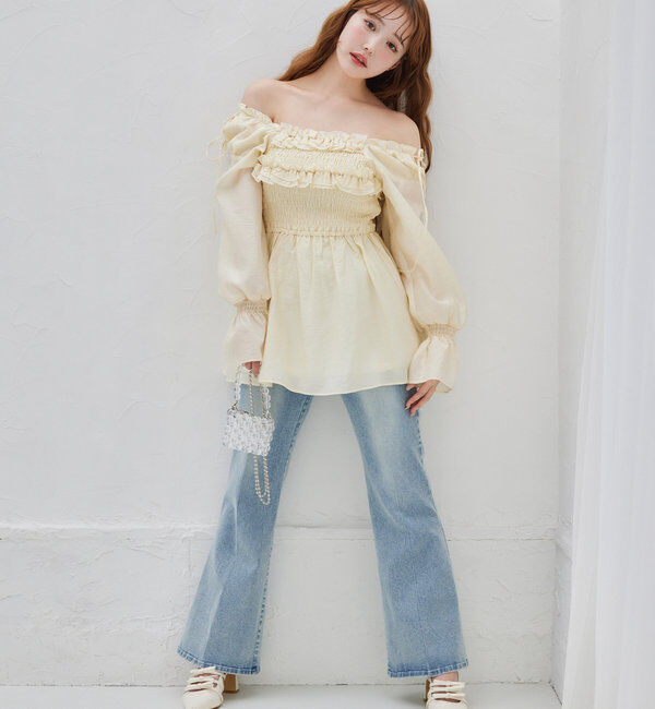  「シャーリングチュニックブラウス」|シャツ・ブラウス|