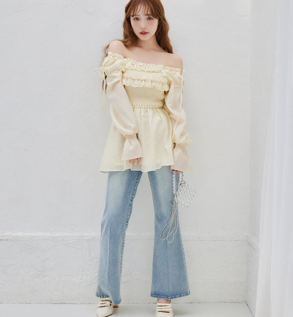  「シャーリングチュニックブラウス」|シャツ・ブラウス|