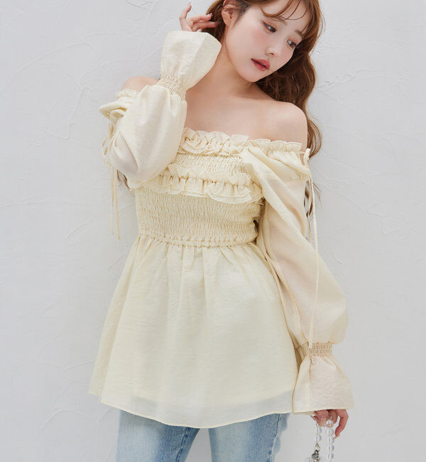  「シャーリングチュニックブラウス」|シャツ・ブラウス|