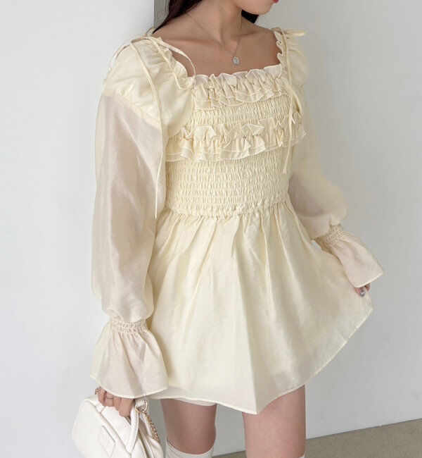  「シャーリングチュニックブラウス」|シャツ・ブラウス|