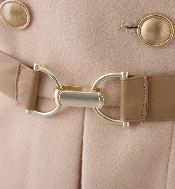  「ウエストベルト付きフェイクファー襟ミドルコート」|その他|