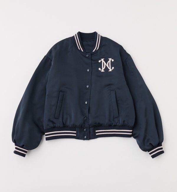  「【premium order】ロゴ入りスカジャン」|ダウンベスト・ベスト|ネイビー