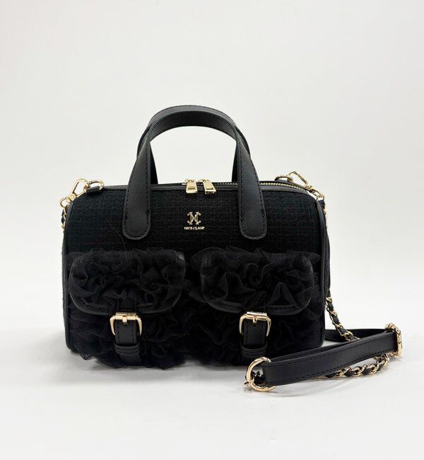  「【premiumorder】チュールポケットミニボストンバッグ」|ショルダー・メッセンジャー|ブラック