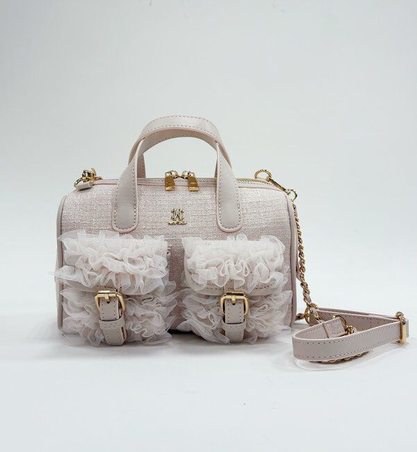  「【premiumorder】チュールポケットミニボストンバッグ」|ショルダー・メッセンジャー|ピンク