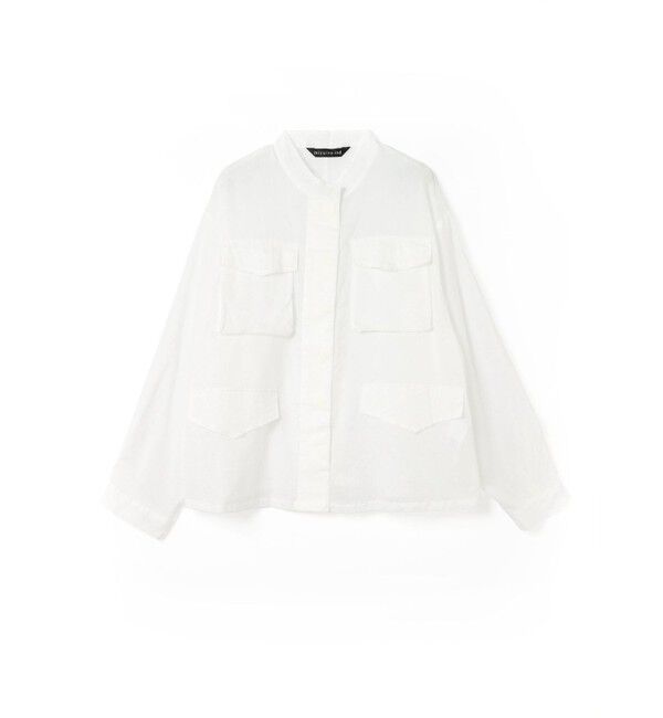 mizuiro ind「mizuiro ind シアーミリタリーシャツ」|シャツ・ブラウス|