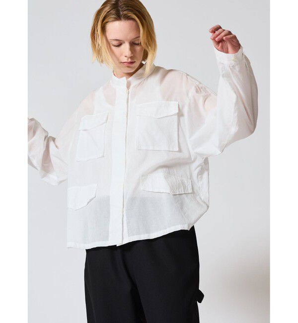 mizuiro ind「mizuiro ind シアーミリタリーシャツ」|シャツ・ブラウス|