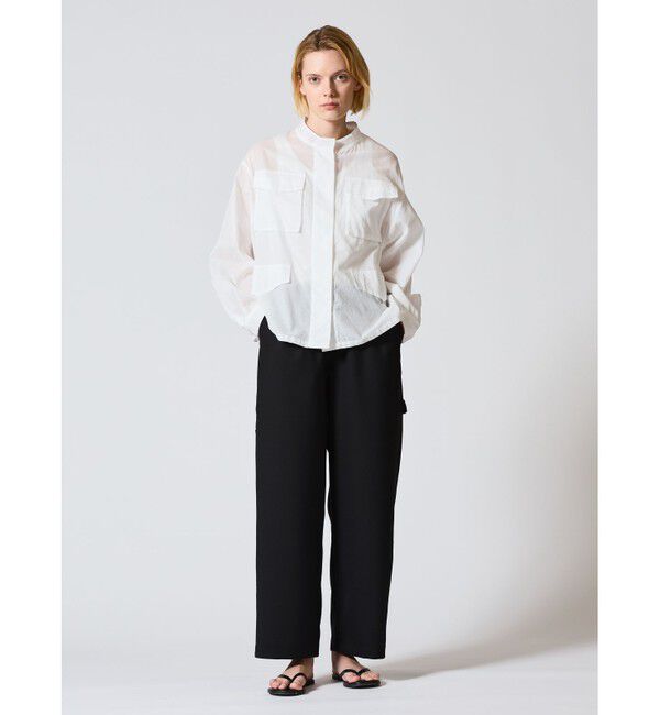 mizuiro ind「mizuiro ind シアーミリタリーシャツ」|シャツ・ブラウス|