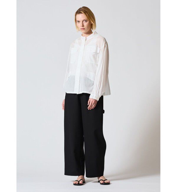 mizuiro ind「mizuiro ind シアーミリタリーシャツ」|シャツ・ブラウス|