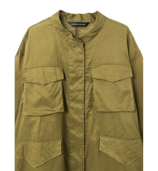 mizuiro ind「mizuiro ind シアーミリタリーシャツ」|シャツ・ブラウス|