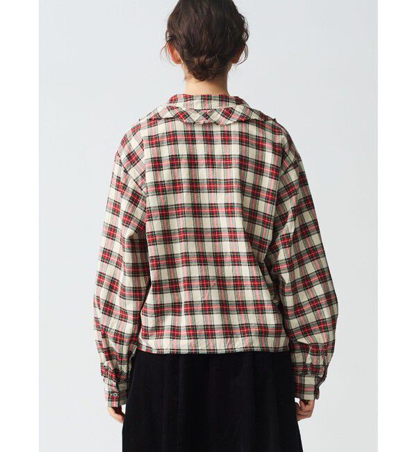 mizuiro ind「mizuiro ind チェックフリルカラーシャツ」|シャツ・ブラウス|