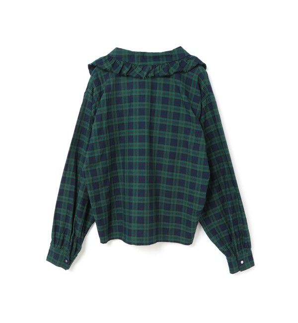 mizuiro ind「mizuiro ind チェックフリルカラーシャツ」|シャツ・ブラウス|
