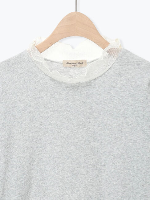 Samansa Mos2「ドットチュール切り替えカットソー」|Tシャツ・カットソー|