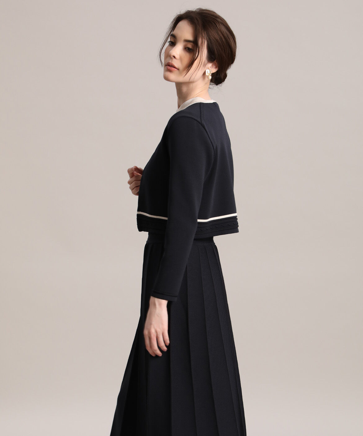 Maglie le cassetto「《大きいサイズ》バイカラーボレロカーディガン《M Maglie le cassetto》」|カーディガン|