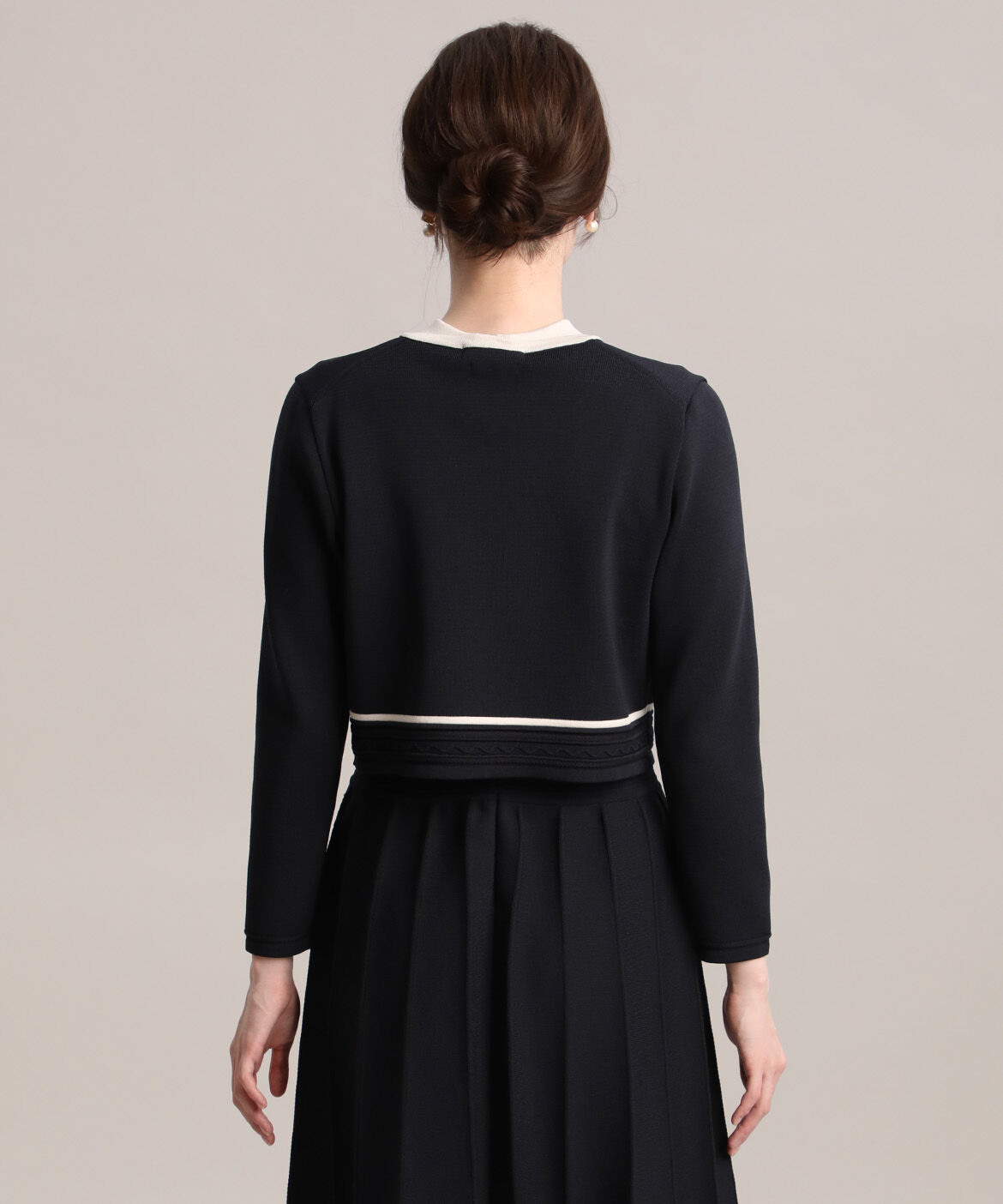 Maglie le cassetto「《大きいサイズ》バイカラーボレロカーディガン《M Maglie le cassetto》」|カーディガン|