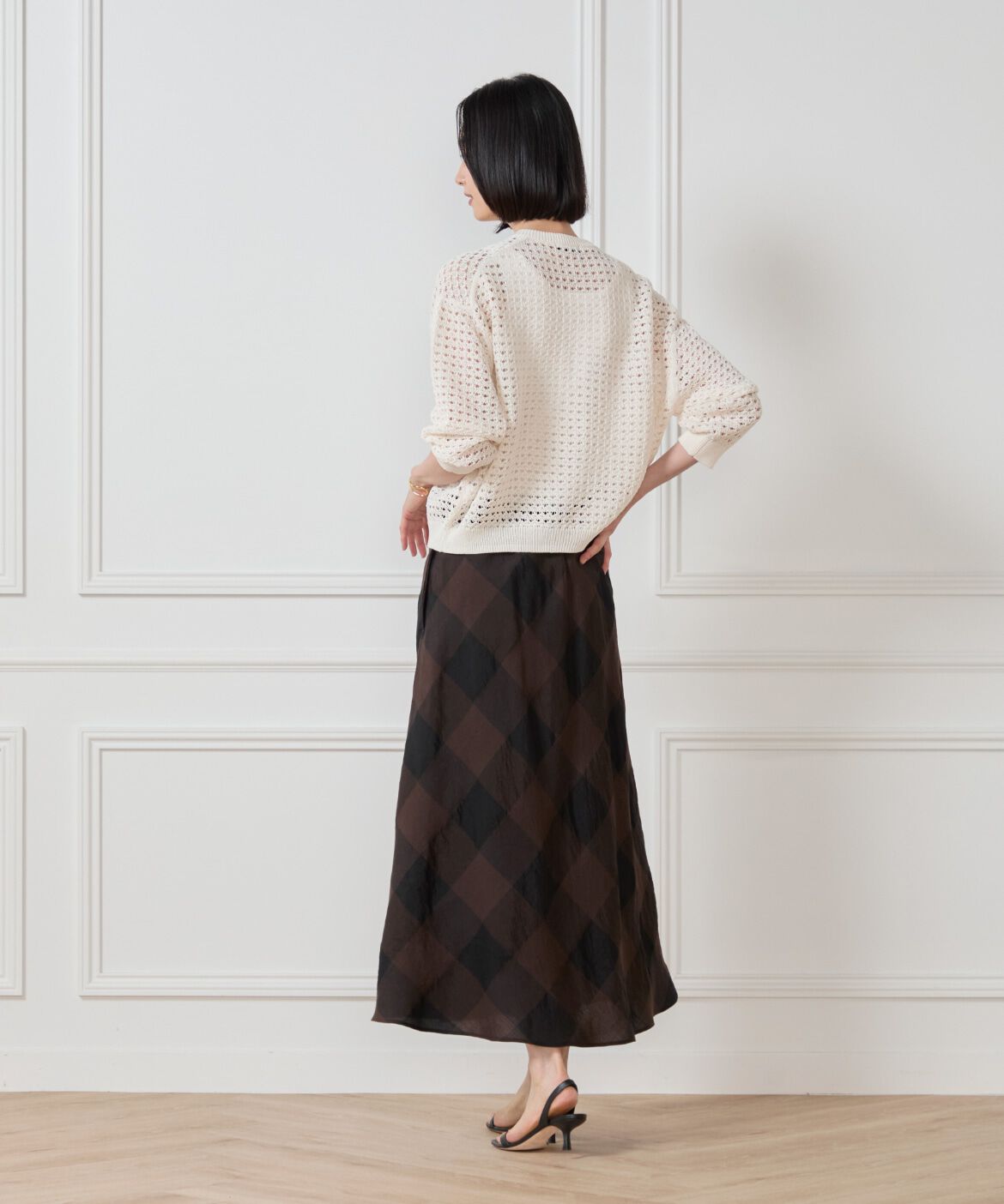 7-IDconcept.「透かし柄ジップアップカーディガン」|カーディガン|