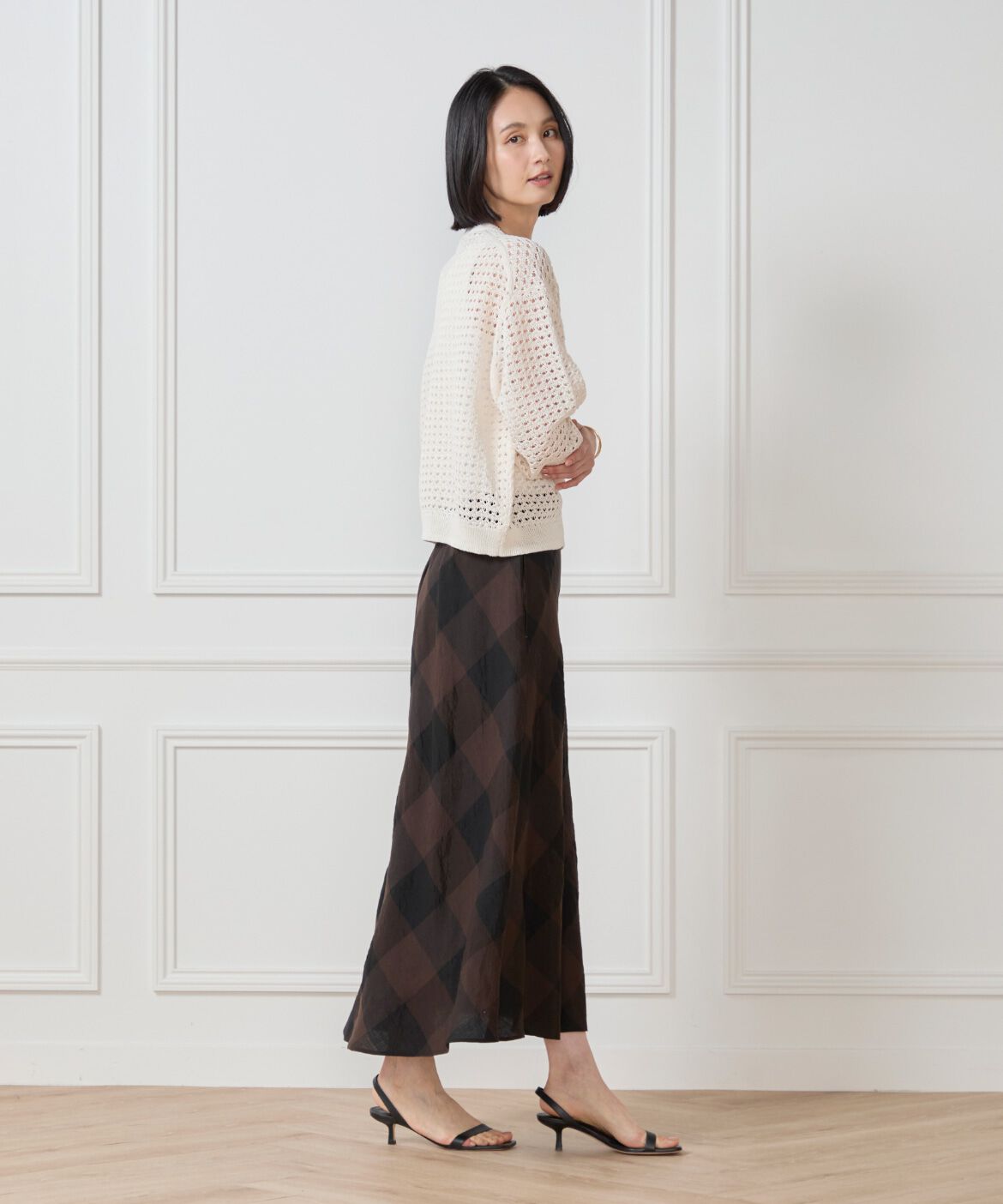 7-IDconcept.「透かし柄ジップアップカーディガン」|カーディガン|