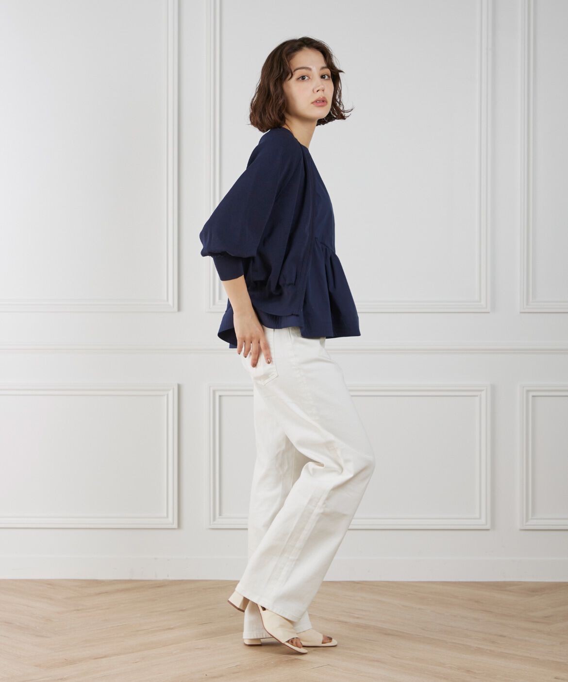 Maglie le cassetto「フリルスリーブジップカーディガン」|カーディガン|