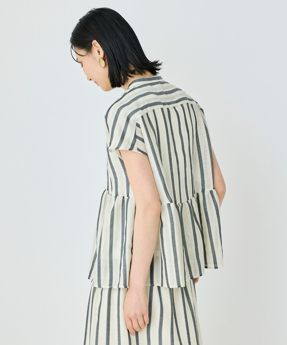 7-IDconcept.「カラミストライプブラウス」|シャツ・ブラウス|