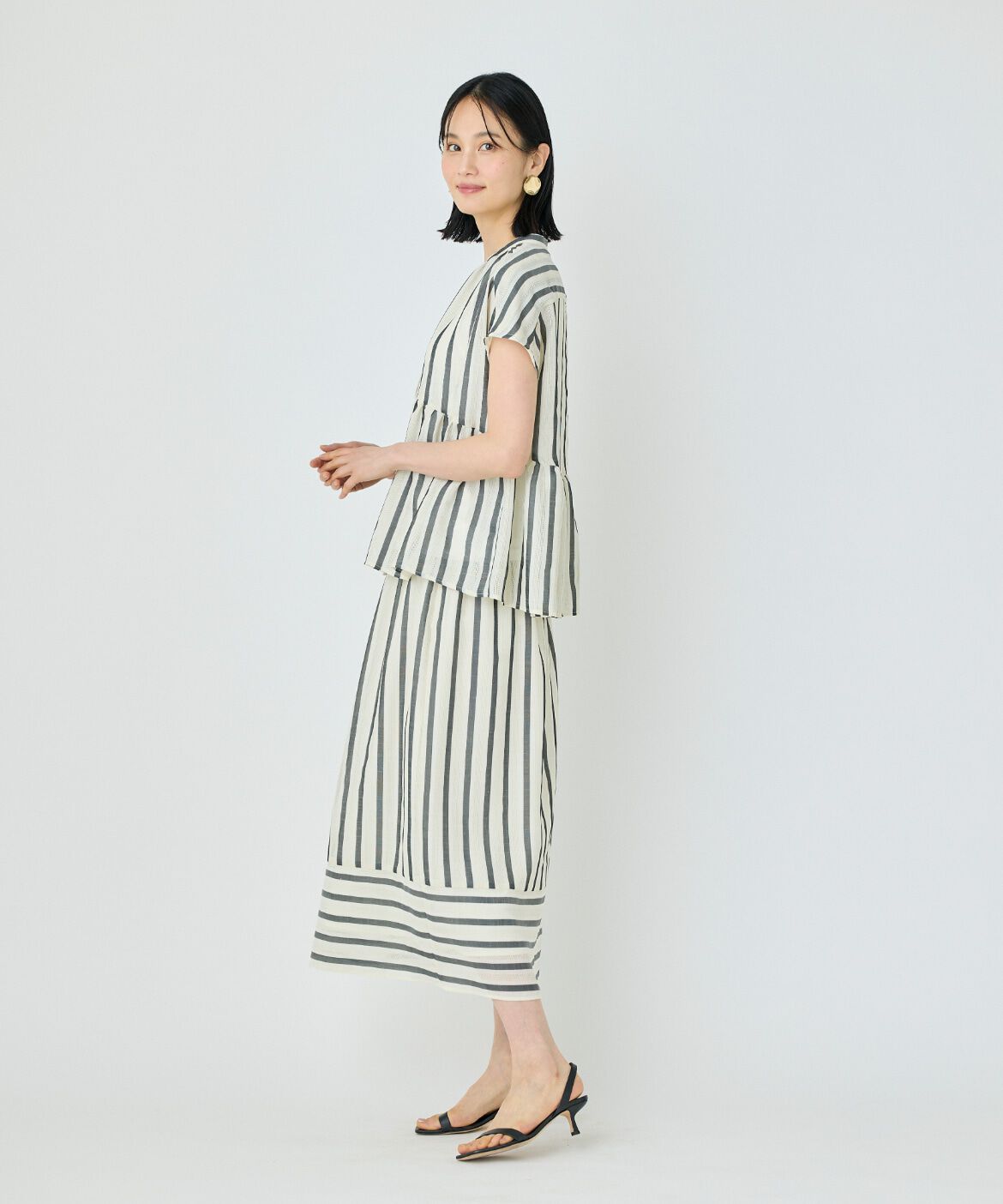 7-IDconcept.「カラミストライプブラウス」|シャツ・ブラウス|