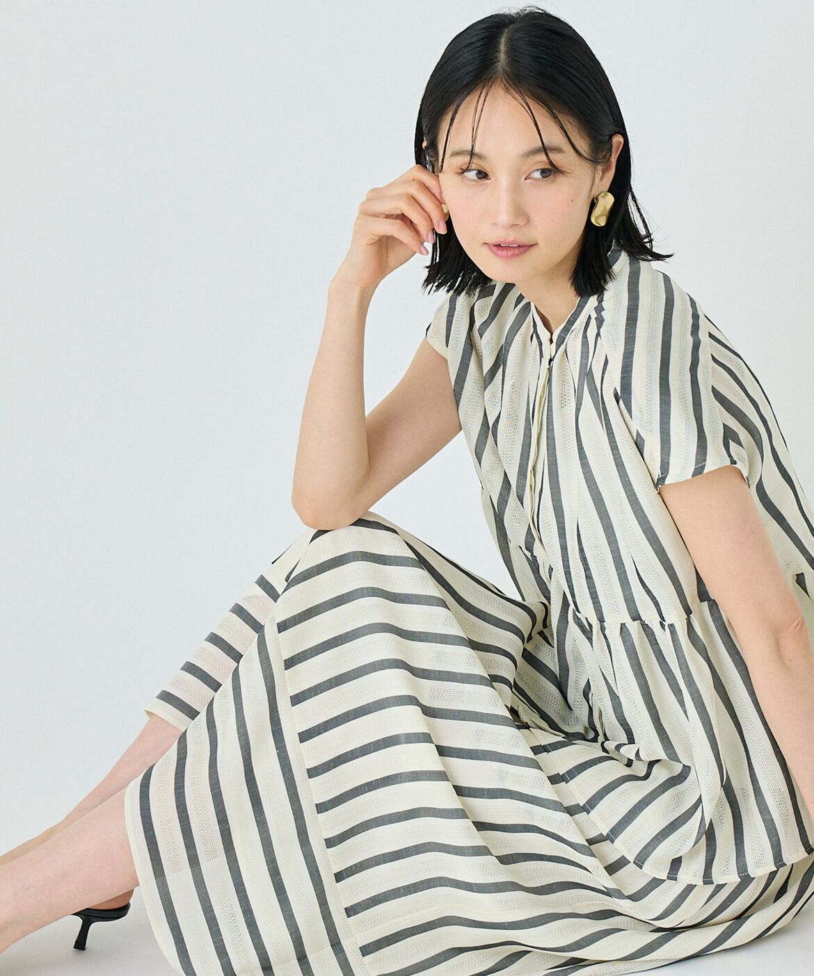 7-IDconcept.「カラミストライプブラウス」|シャツ・ブラウス|