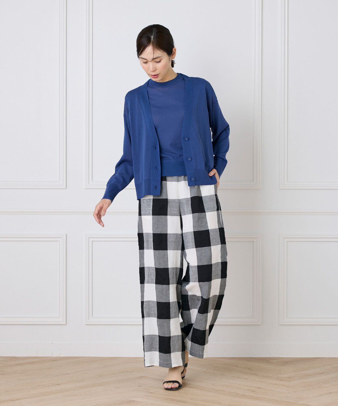 7-IDconcept.「コットンナイロンVネックカーディガン」|カーディガン|