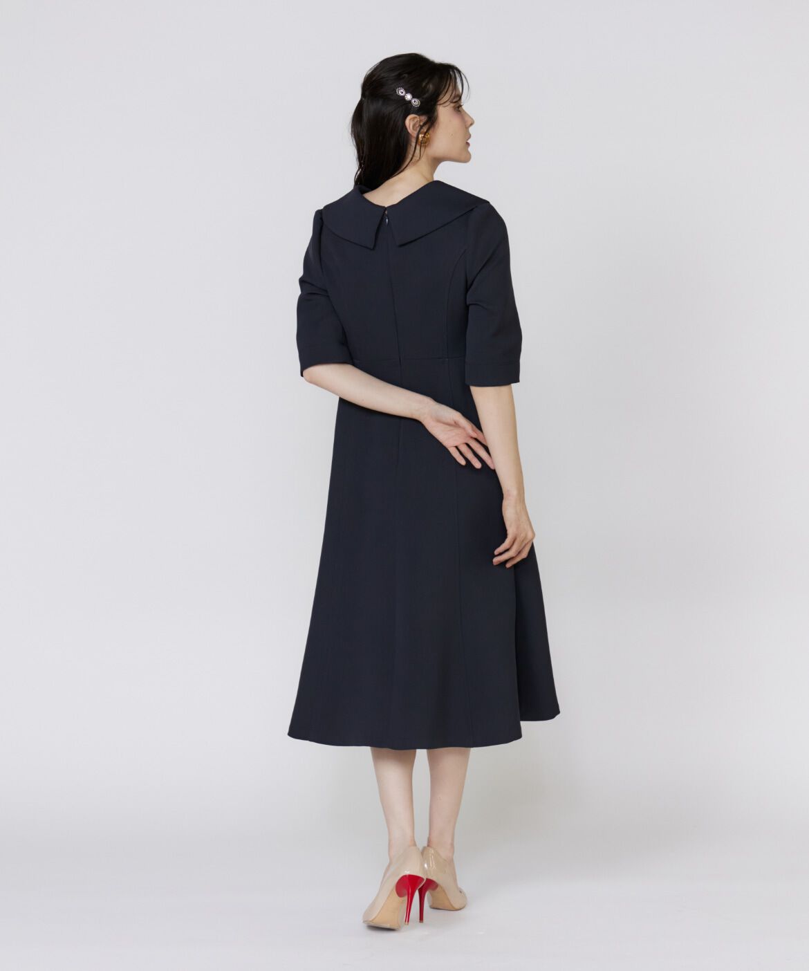 Maglie le cassetto「《M Maglie le cassetto》ショールカラーワンピース」|ワンピース|