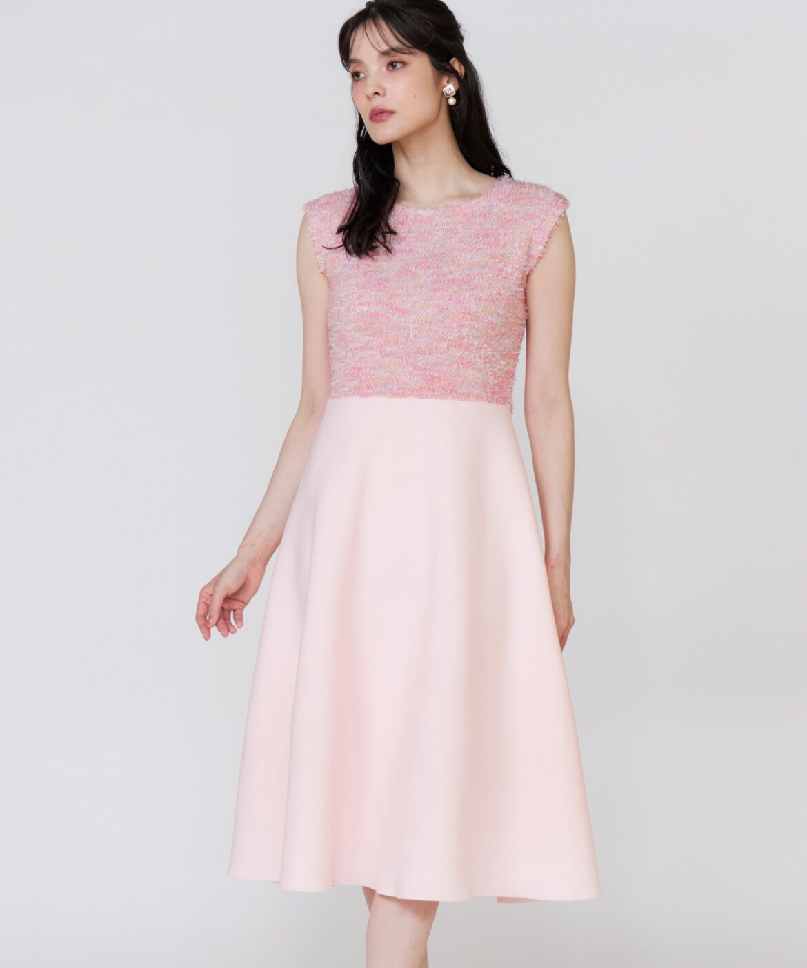 Maglie le cassetto「《大きいサイズ》シャギーラメドッキングワンピース《M Maglie le cassetto》」|ワンピース|