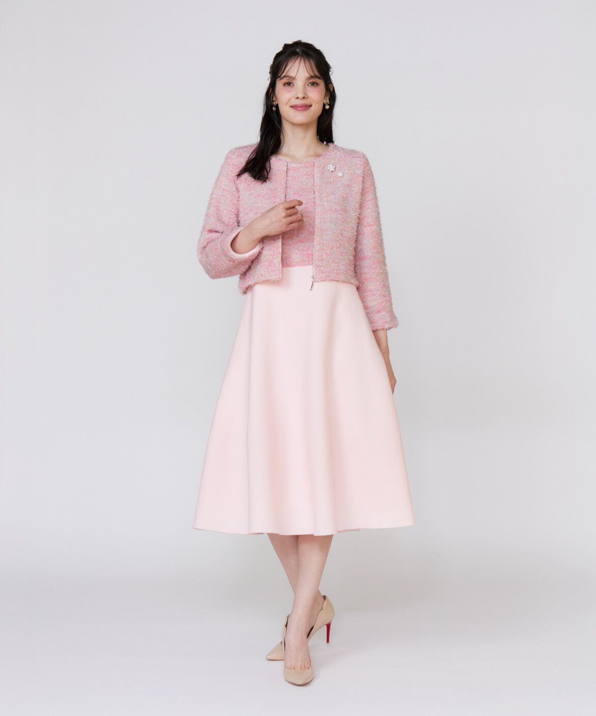 Maglie le cassetto「《大きいサイズ》シャギーラメドッキングワンピース《M Maglie le cassetto》」|ワンピース|