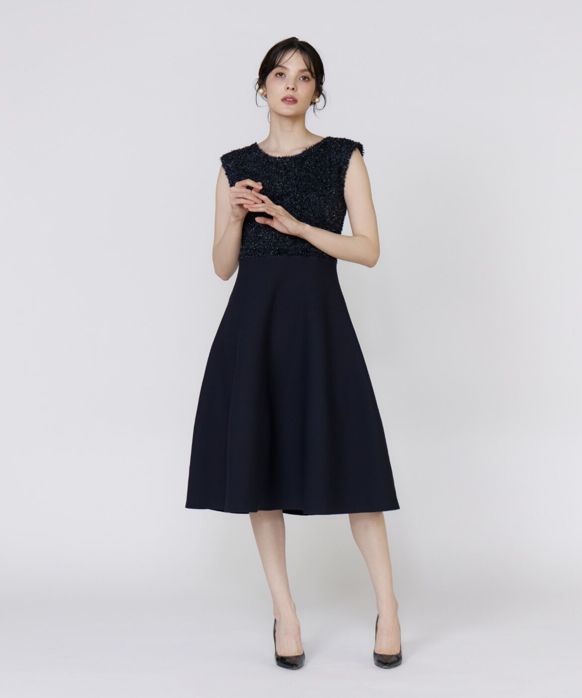 Maglie le cassetto「《大きいサイズ》シャギーラメドッキングワンピース《M Maglie le cassetto》」|ワンピース|