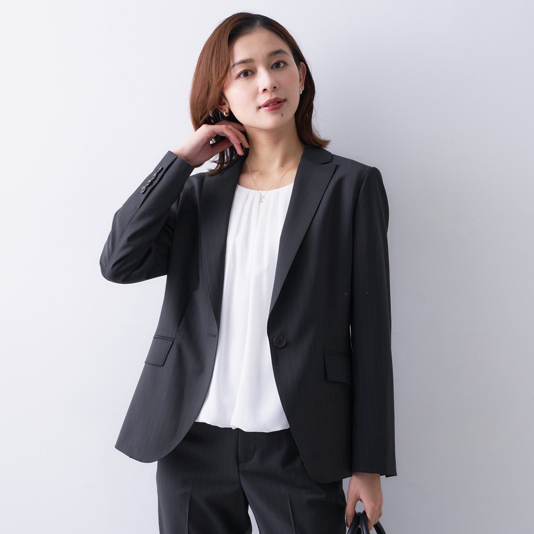 UNTITLED「【仕事着/スーツ】プレミアムテーラードジャケット」|テーラードジャケット|ネイビー(394)