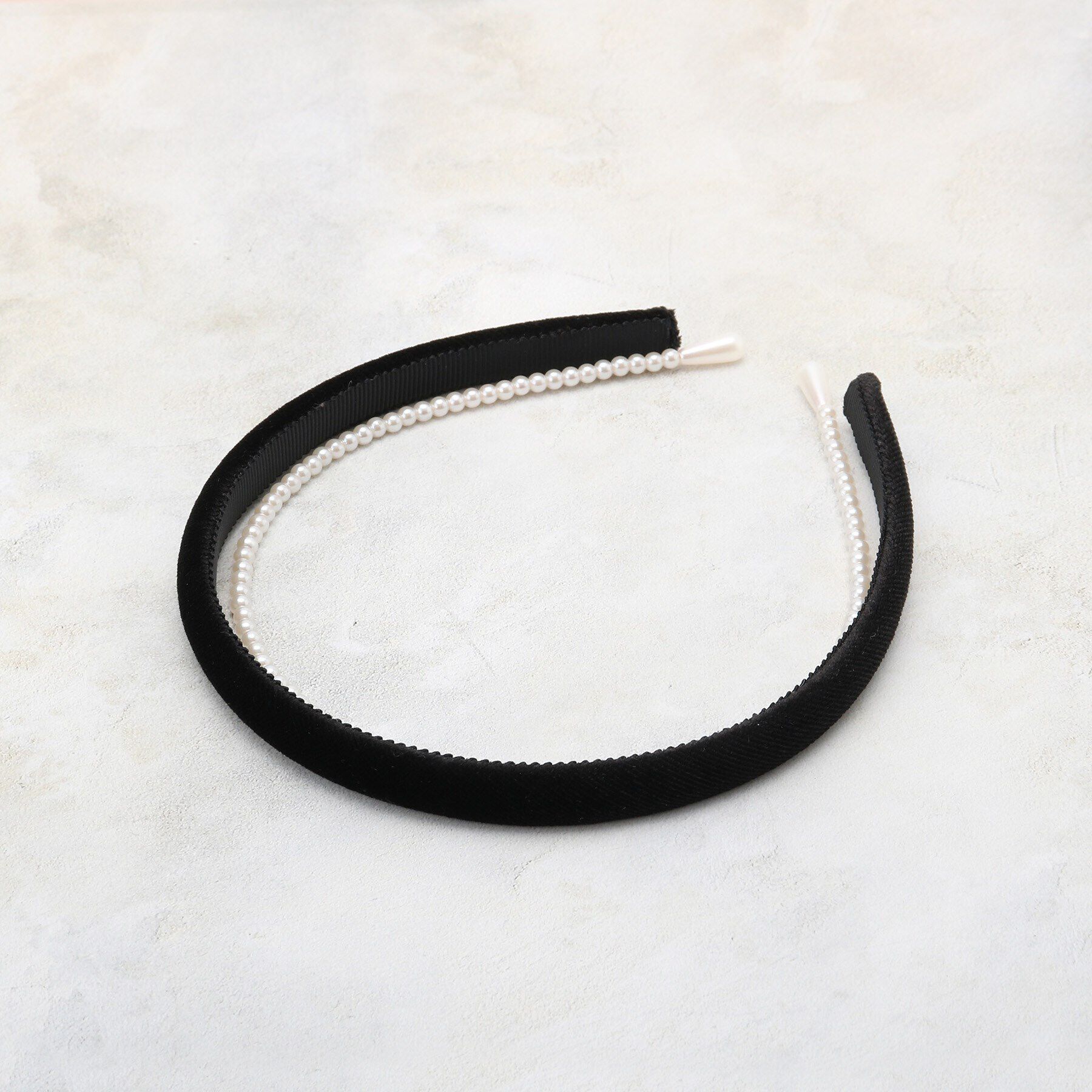 grove「ベロアパール調カチューシャセット」|その他|ブラック(019)