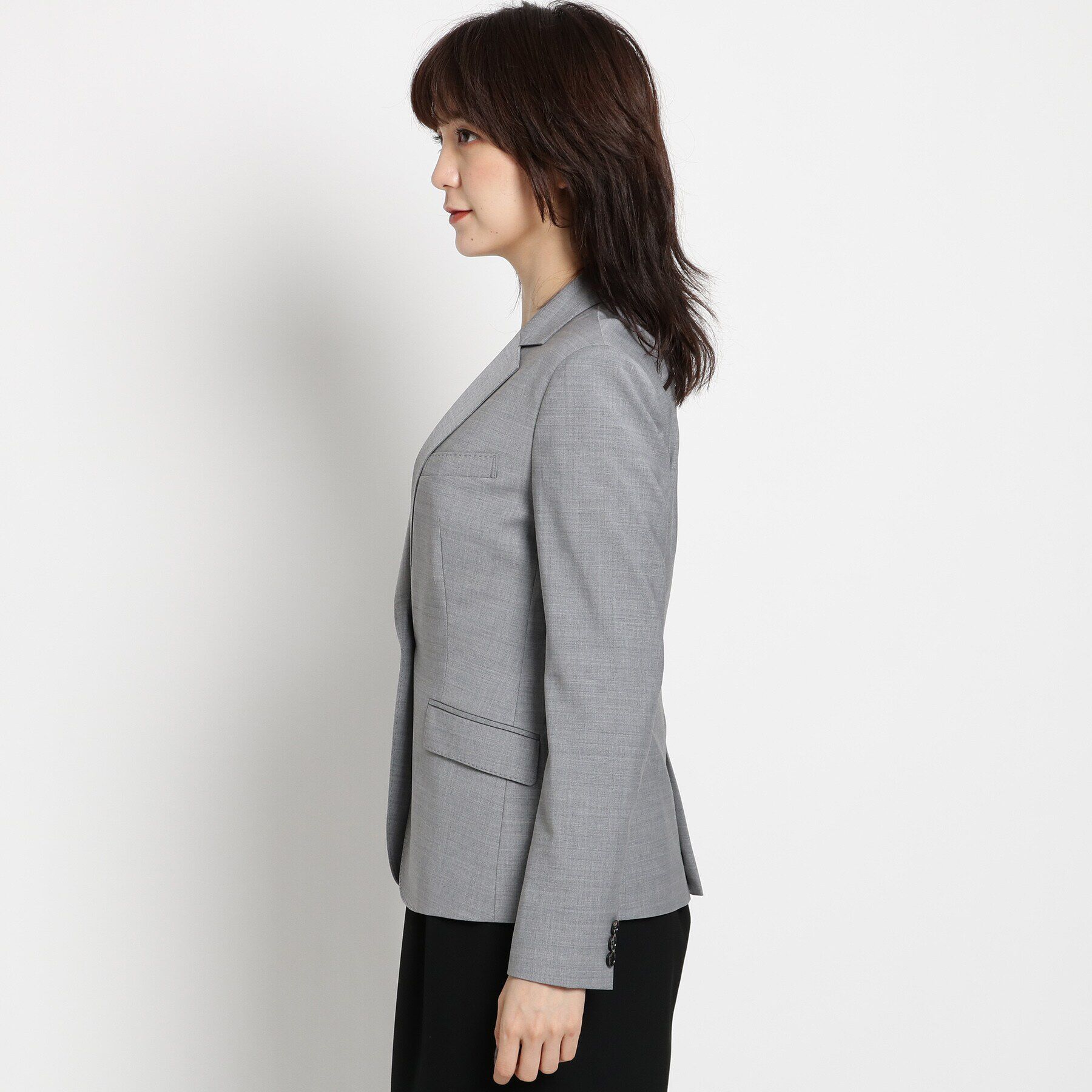 INDIVI「ストレッチワンボタンジャケット」|スーツ|