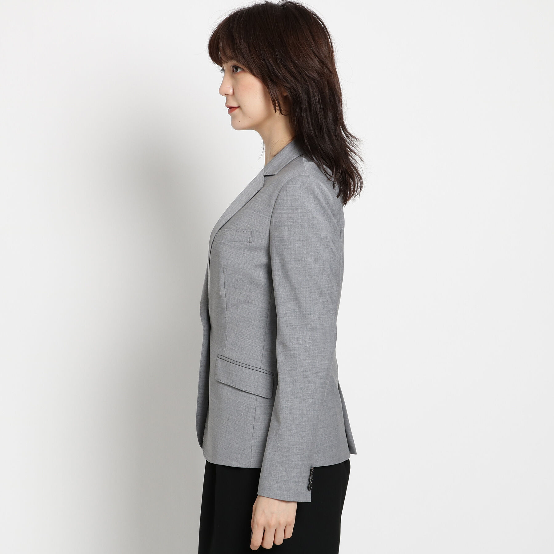 INDIVI「ストレッチワンボタンジャケット」|スーツ|