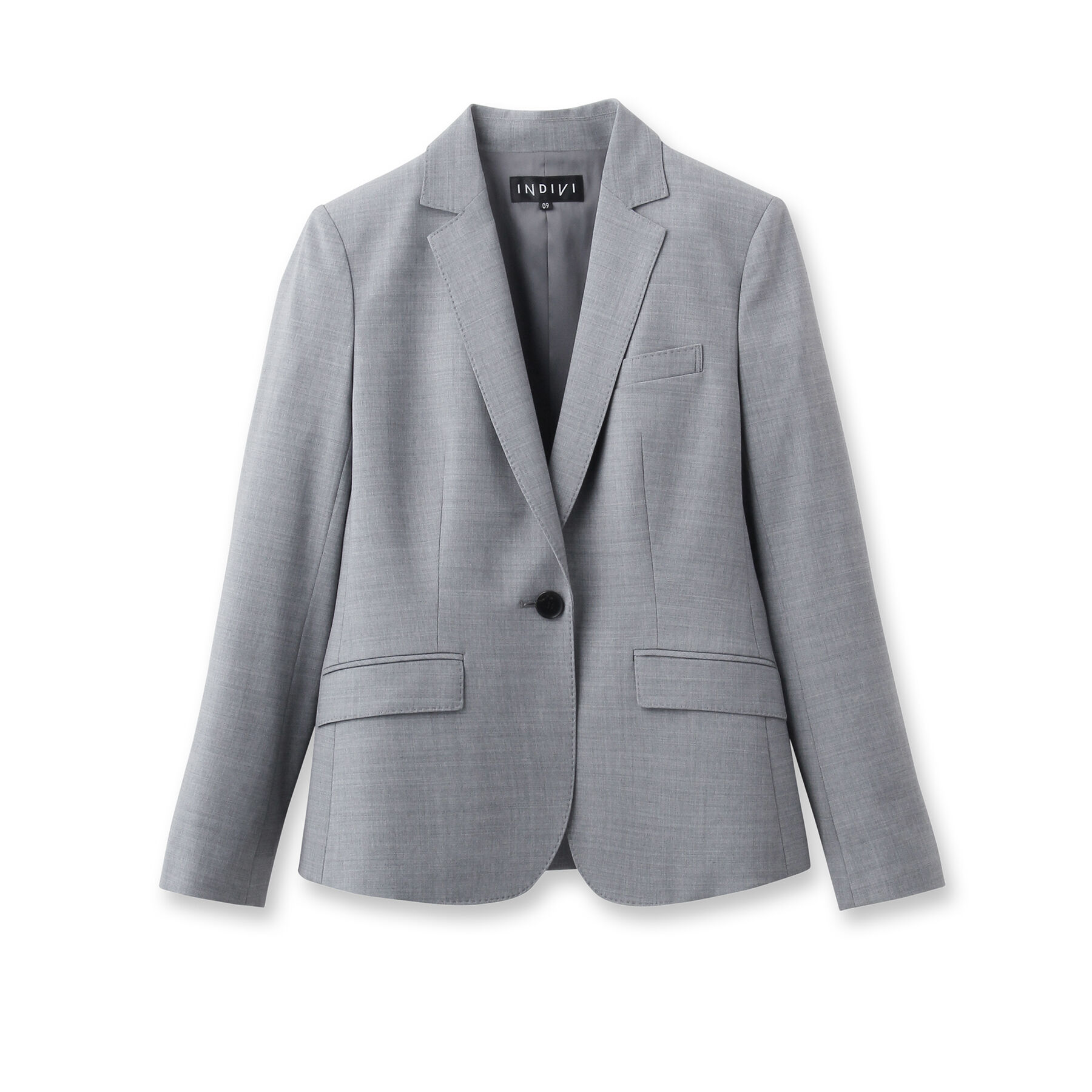 INDIVI「＜L＞ストレッチワンボタンジャケット」|スーツ|