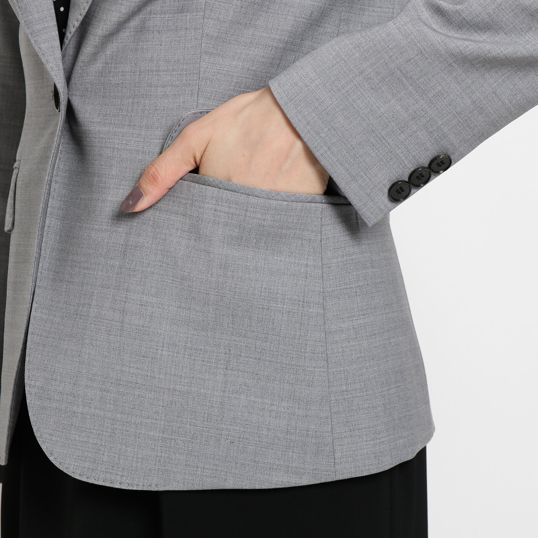 INDIVI「＜L＞ストレッチワンボタンジャケット」|スーツ|